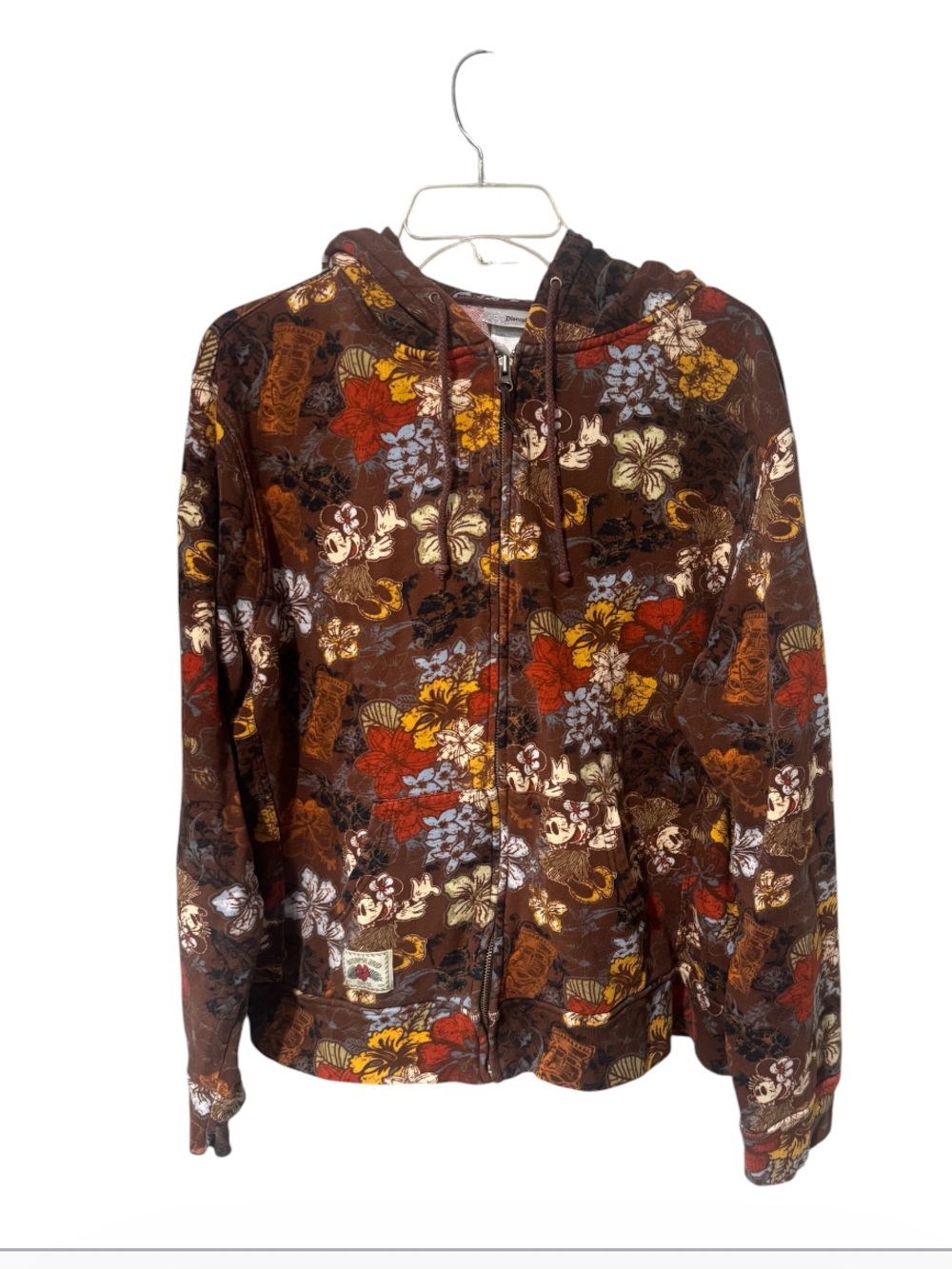 Disneyland Resort Minnie Mouse Surf Co Brown Floral Jacket Size XXL